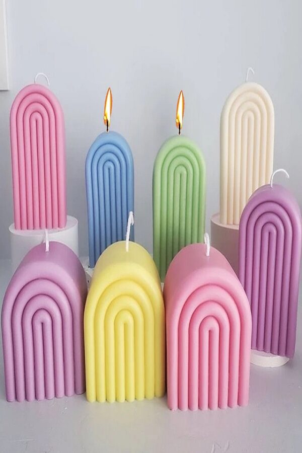 multicolor handmade candles