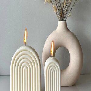 handmade candles in offwhite colors